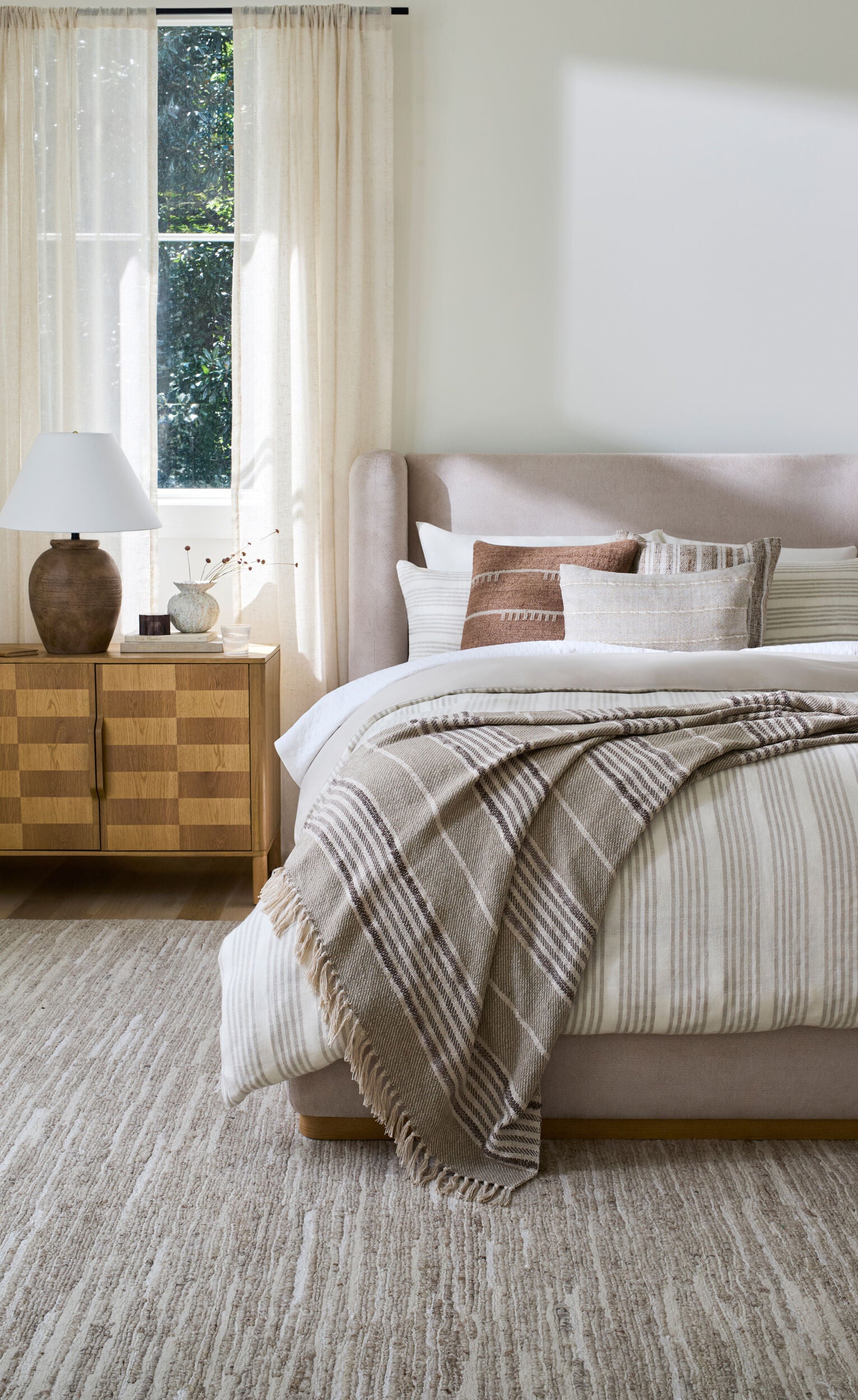 Ivory Sketched Lines Pillow | By Luxe B Co.