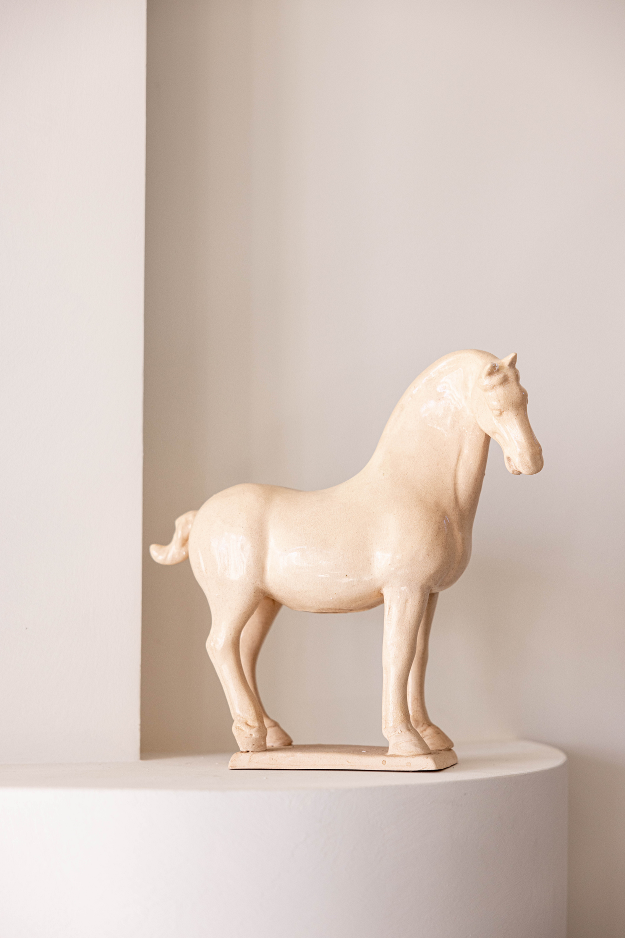 Jingdezhen Porcelain Cream Horse | By Luxe B Co.