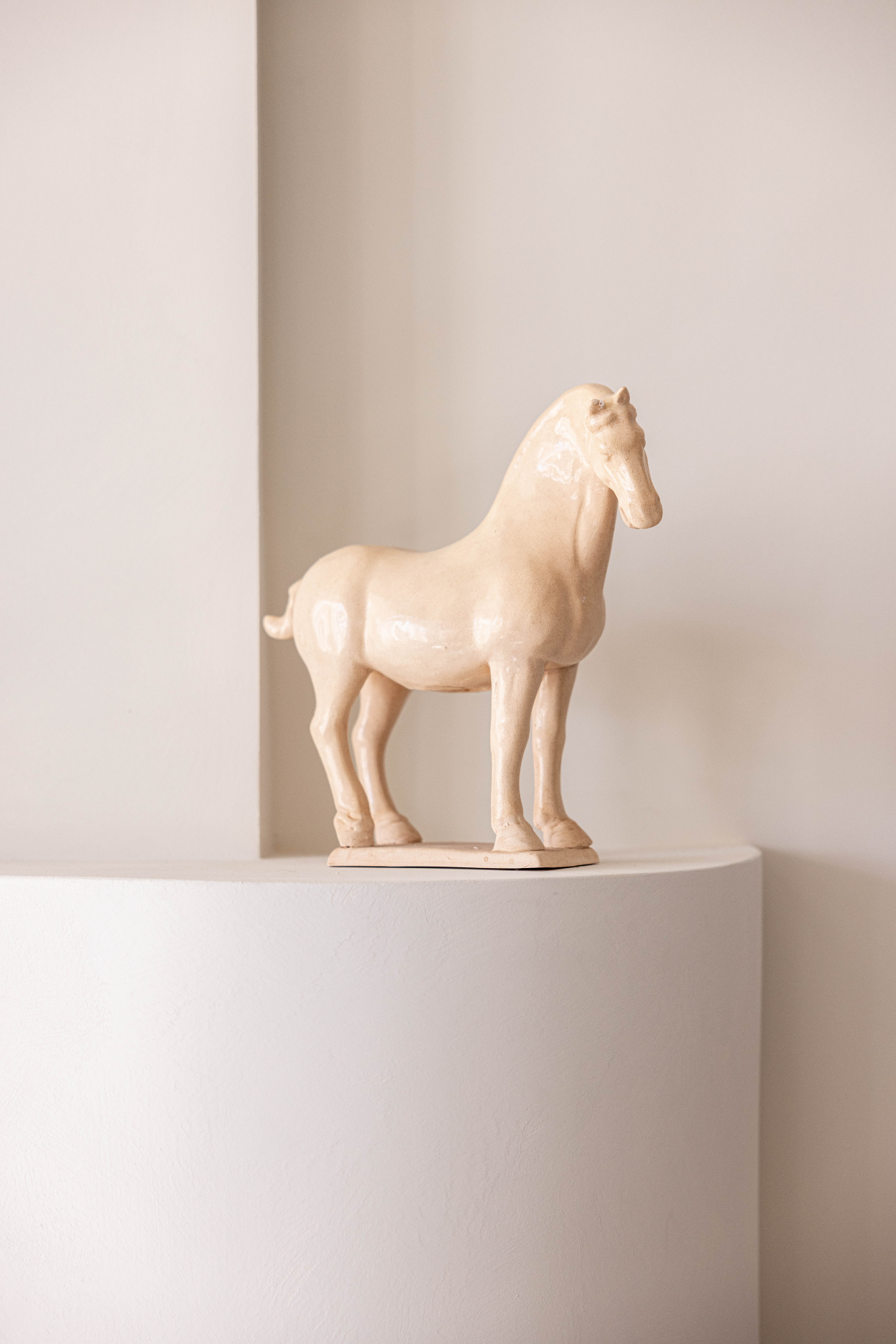 Jingdezhen Porcelain Cream Horse | By Luxe B Co.