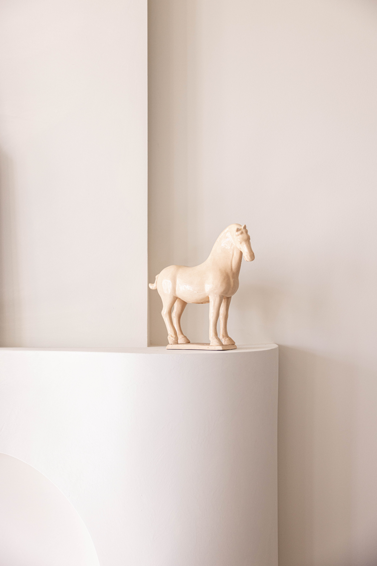 Jingdezhen Porcelain Cream Horse | By Luxe B Co.