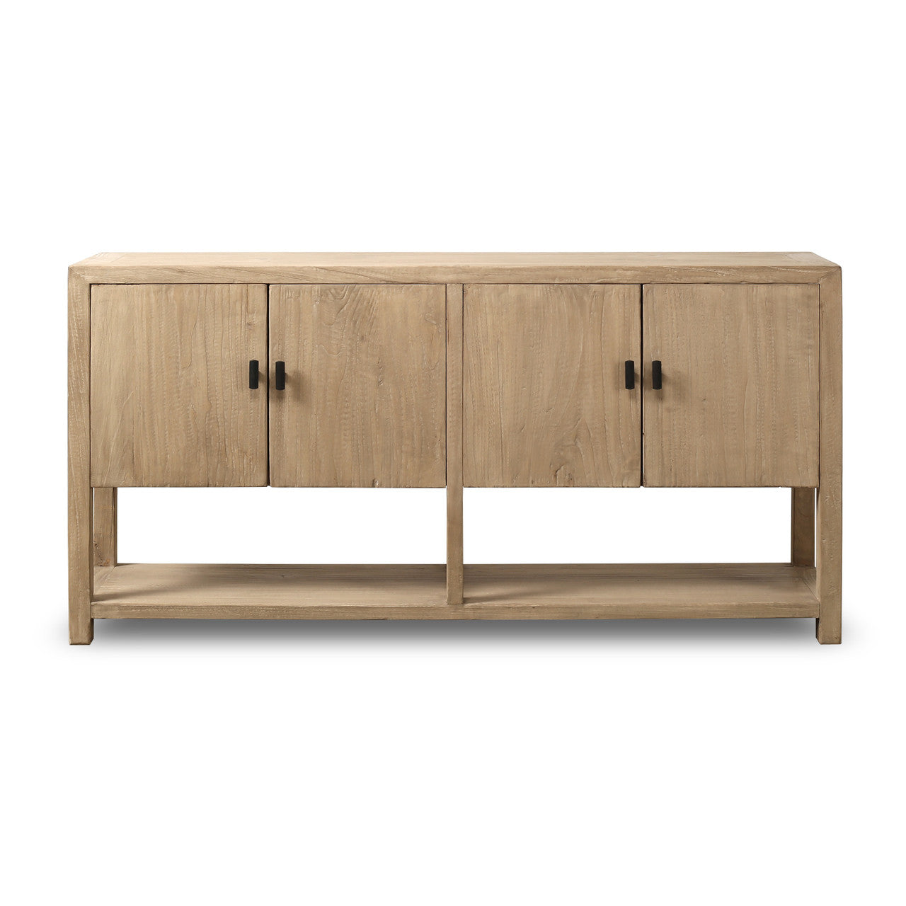 Laguna Four Door Reclaimed Elm Wood Sideboard With Shelf | By Luxe B Co.