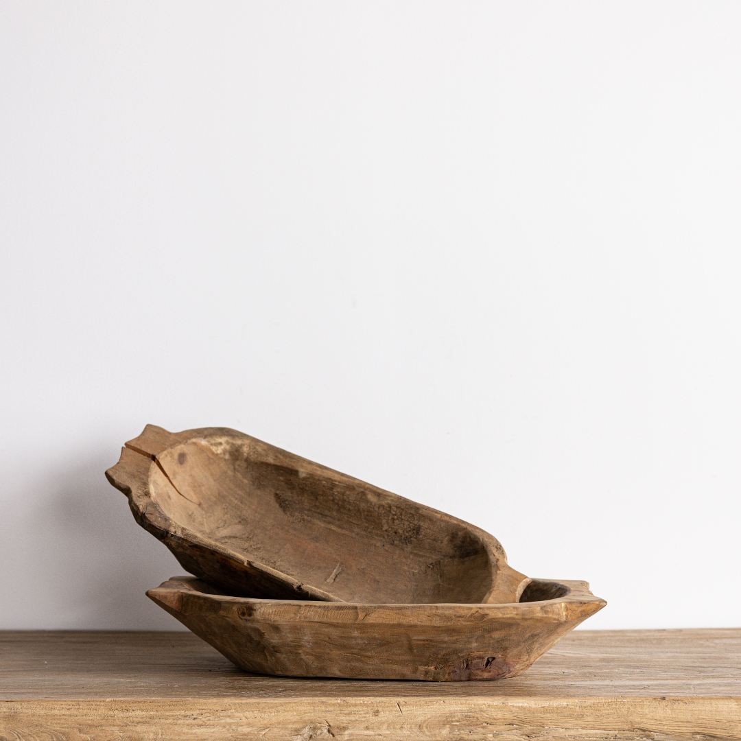 Light Wooden Dough Bowl - Luxe B Co