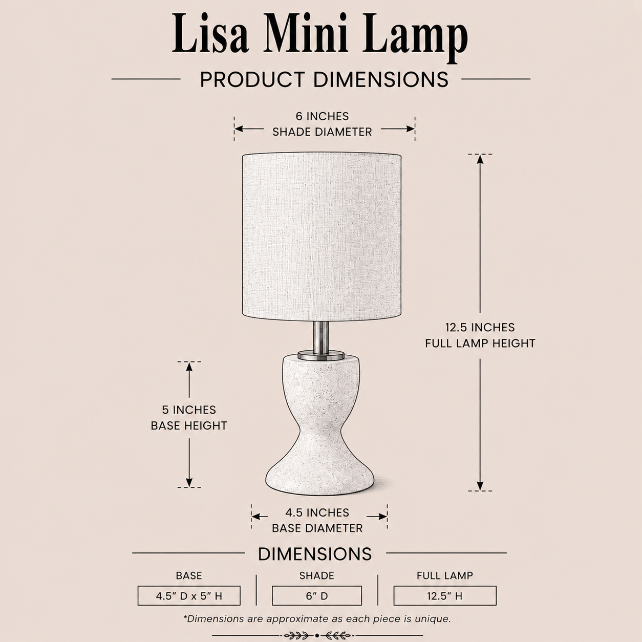 Lisa Mini Lamp By Luxe B Co.