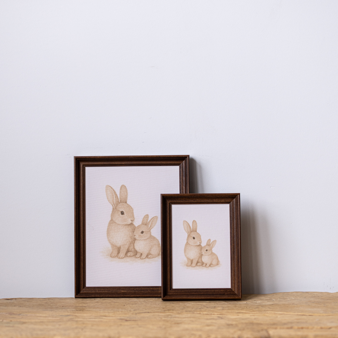 Little Bunnies | Antique Inspired Classic Westbury Framed Art By Luxe B Co. 