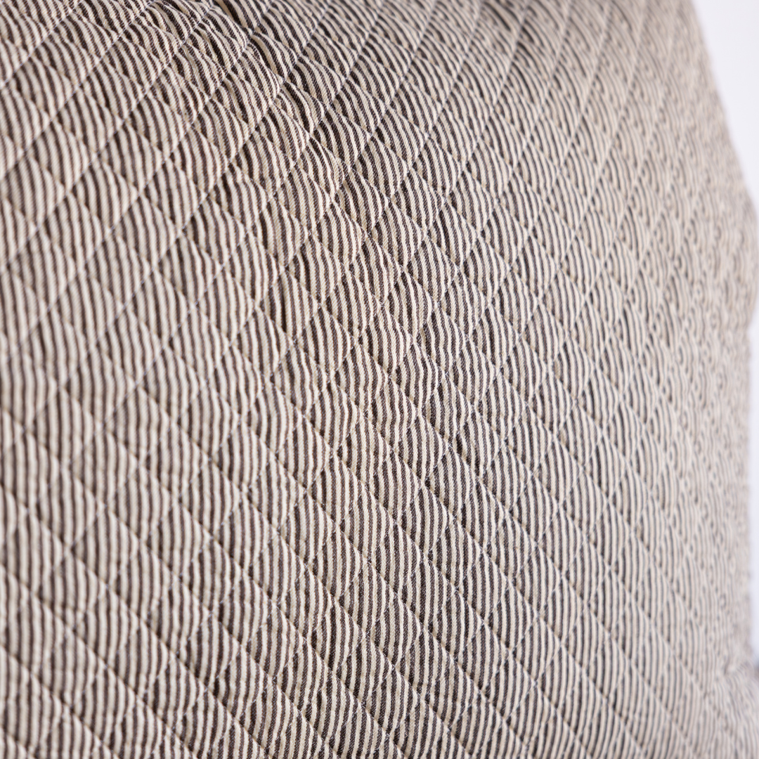 Pinstriped Brown Striped Quilted Pillow Sham | By Luxe B Co.