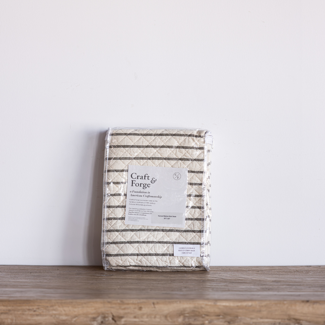 Mocha Brown Quilted Stripe Pillow Sham | By Luxe B Co. 