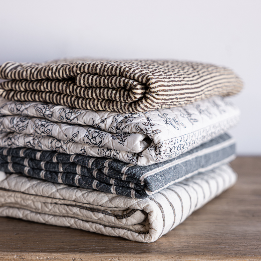 Pinstriped Brown Striped Quilted Pillow Sham | By Luxe B Co.