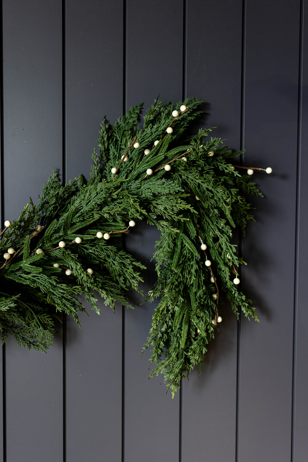 White Plum Berry Norfolk Cypress Real Touch Garland - 6 Ft - Luxe B Co