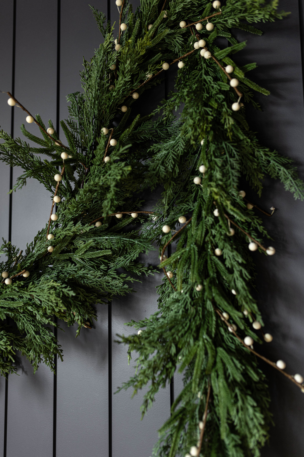 White Plum Berry Norfolk Cypress Real Touch Garland - 6 Ft - Luxe B Co