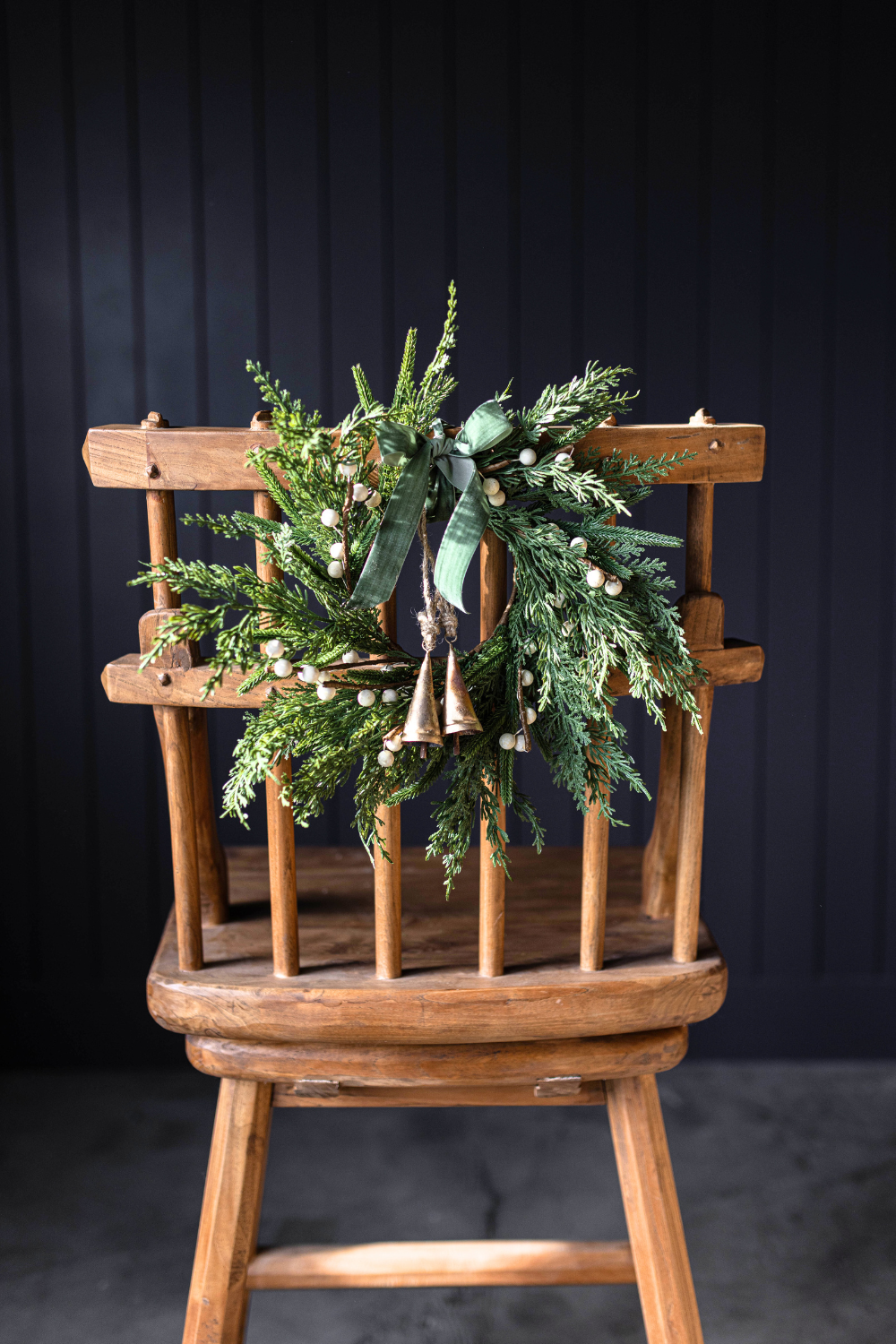 White Plum Berry Norfolk Cypress Real Touch Wreath - 14" - Luxe B Co