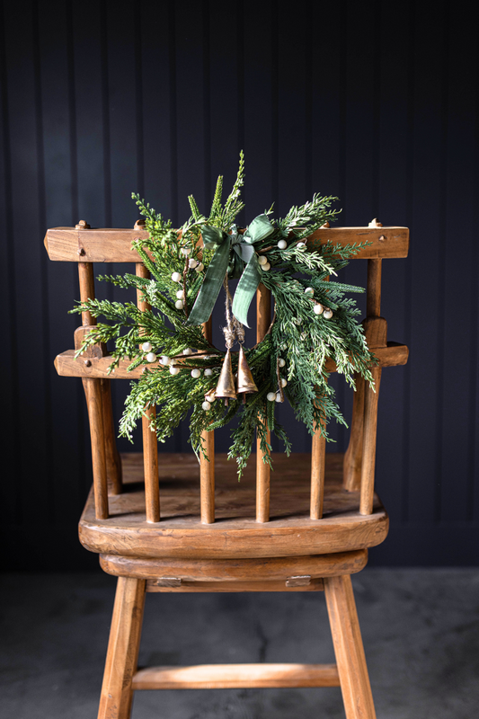 White Plum Berry Norfolk Cypress Real Touch Wreath - 14" - Luxe B Co