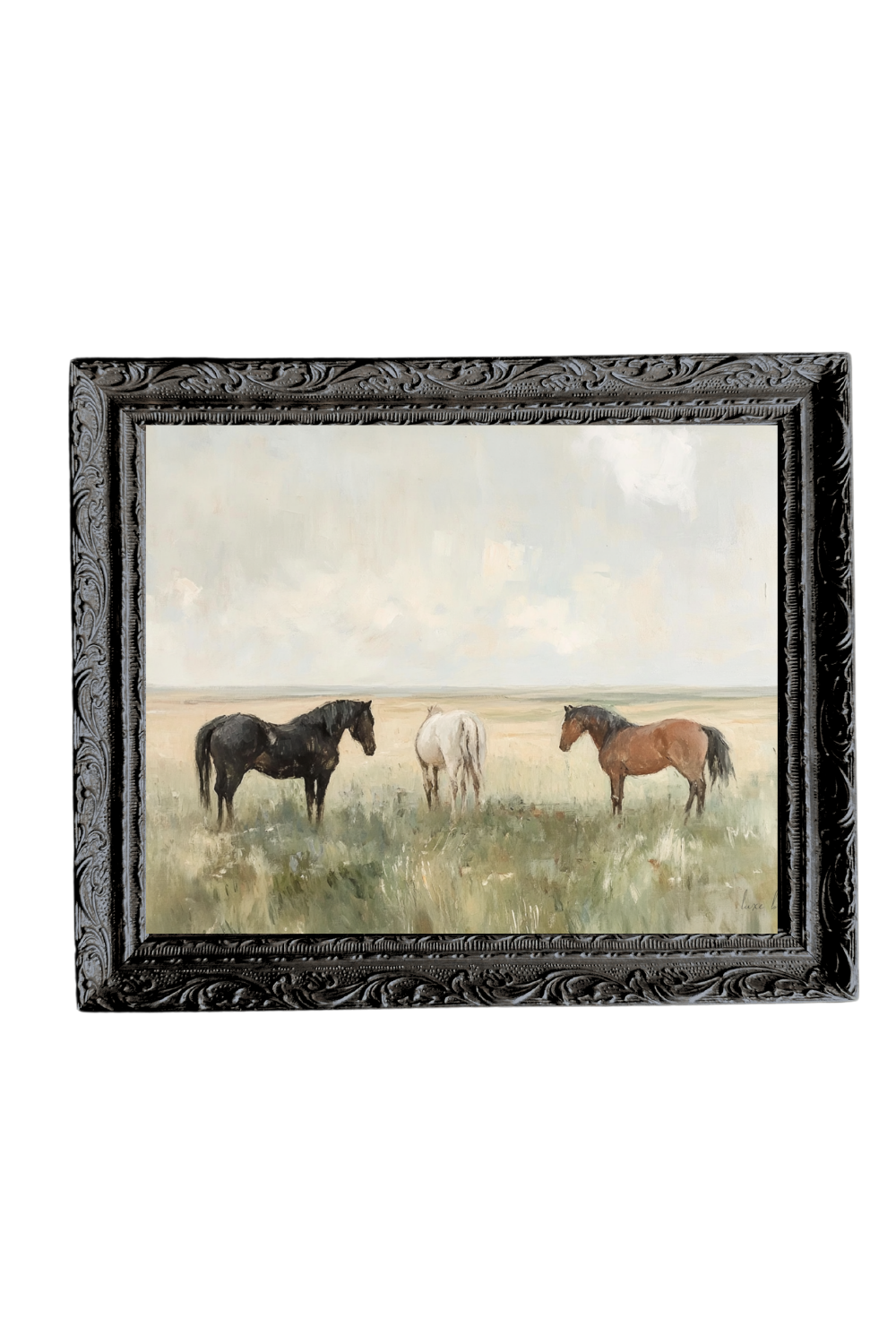 Horse Pasture | French Black Mould Framed Art