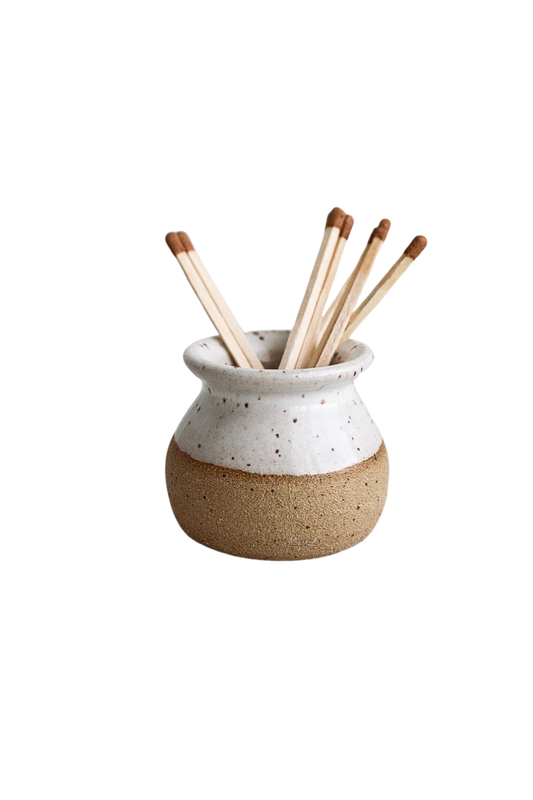Match Striker - Handmade Two Toned Strike Mini Pottery White - Luxe B Co
