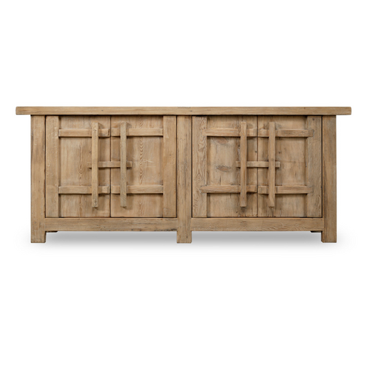 Palm Desert Reclaimed Natural Wood Four-Door Console - Luxe B Co