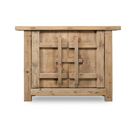 Palm Desert Reclaimed Natural Wood Two-Door Console - Luxe B Co