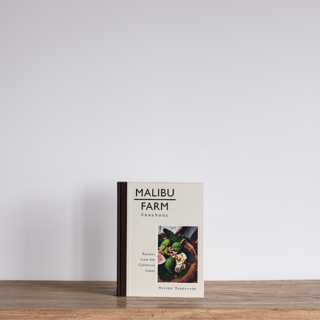 Malibu Farm Cookbook by Luxe B Co featuring vibrant images of fresh farm-to-table dishes and coastal cuisine on the cover.