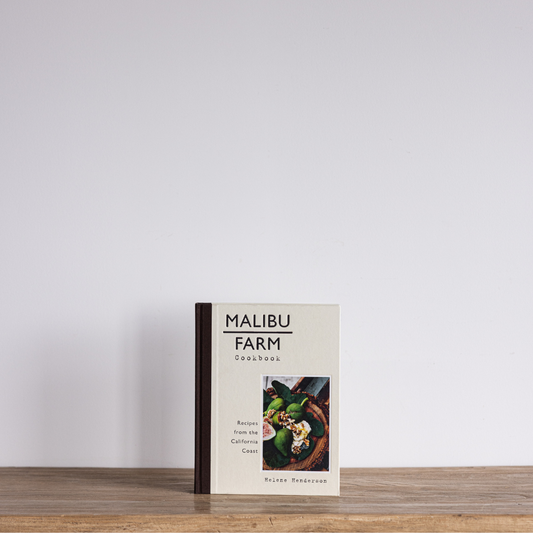 Malibu Farm Cookbook by Luxe B Co featuring vibrant images of fresh farm-to-table dishes and coastal cuisine on the cover.