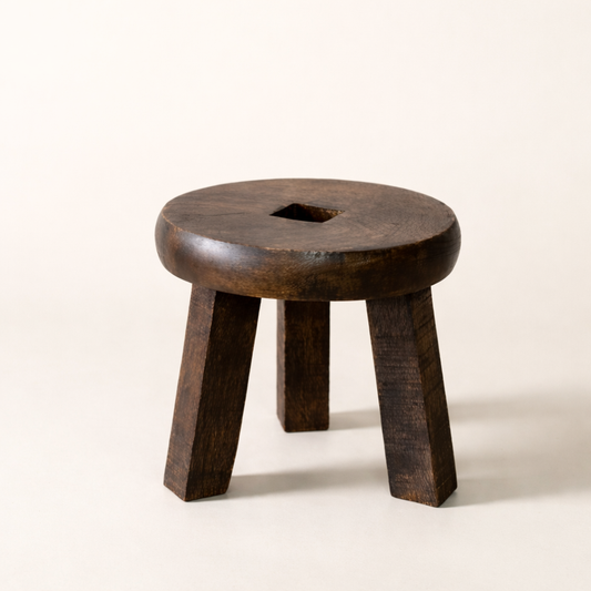 Mango Wood Round Pedestal | By Luxe B Co. 