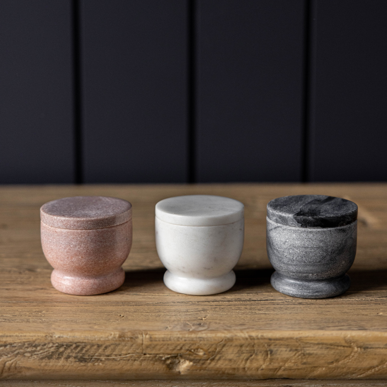 Black Marble Lidded Salt Cellar | By Luxe B Co. 