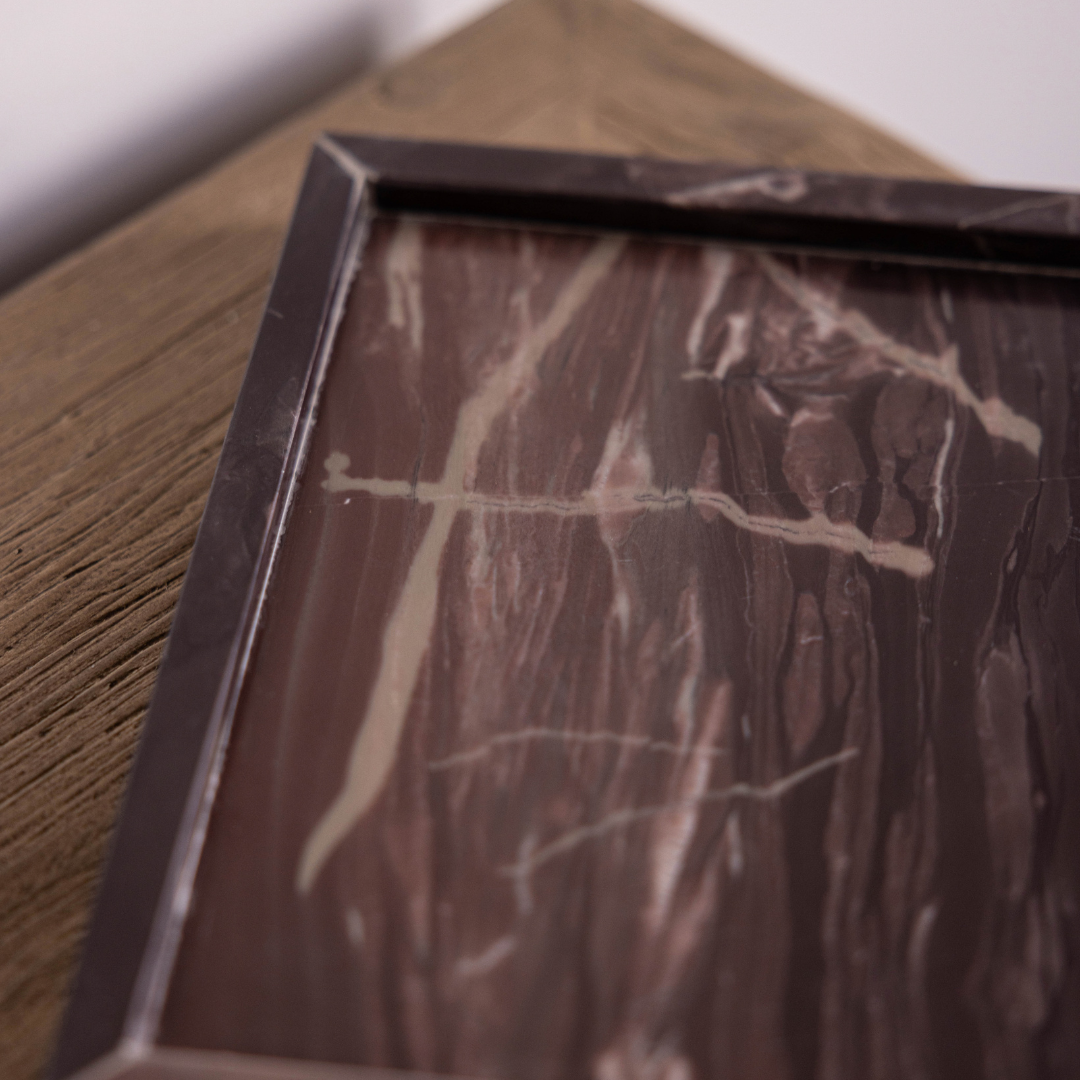 Maroon Marble Square Marble Tray | By Luxe B Co. 