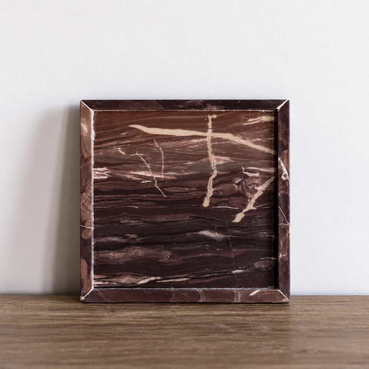 Maroon Marble Square Marble Tray | By Luxe B Co. 
