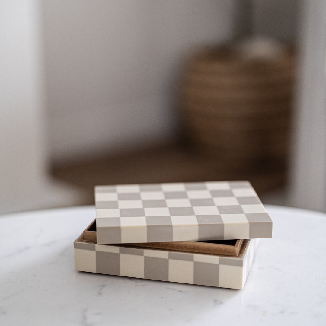 Mini Checkered Resin Box By Luxe B Co. 