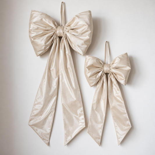 NEW! Oversized Cream Velvet Bow By Luxe B Co. 