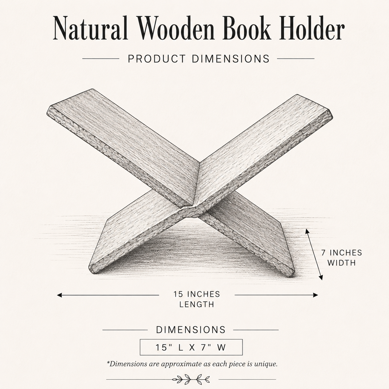 Natural Wooden Book Holder By Luxe B Co.