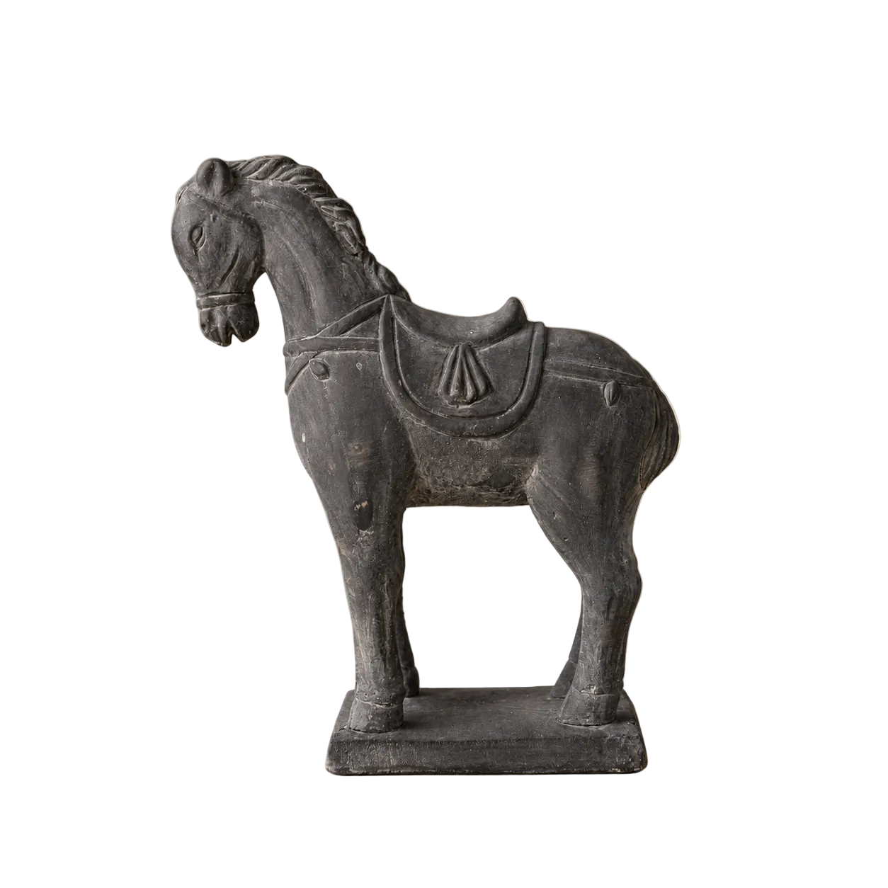 Noble Black Cement Horse Statue By Luxe B Co. 