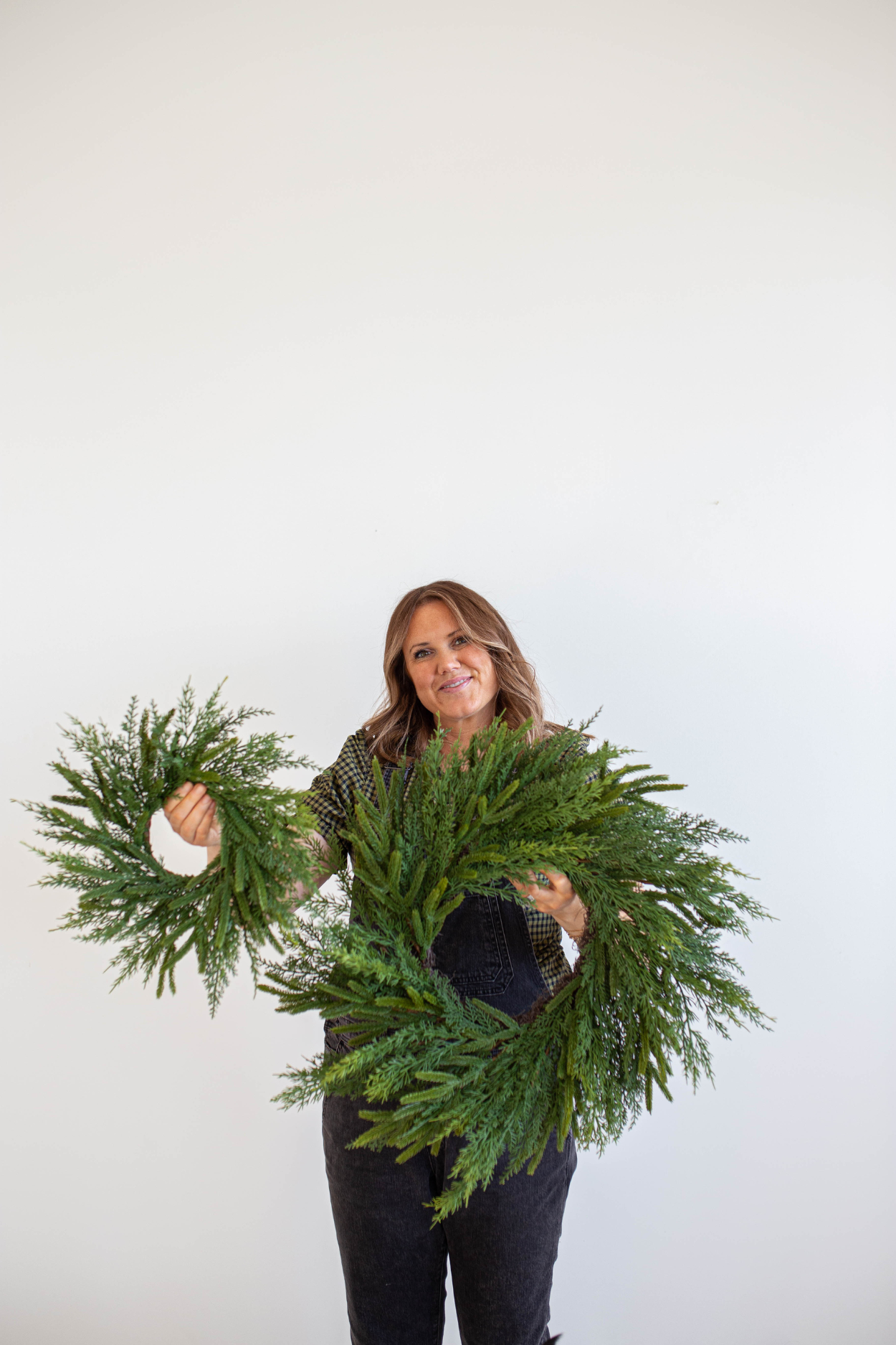 Norfolk & Cypress Pine Mixed Wreath 12" | By Luxe B Co. 