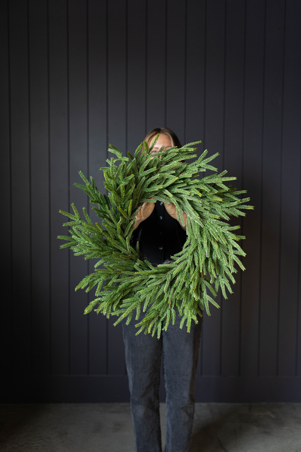 Norfolk Pine Real Touch Wreath 24"