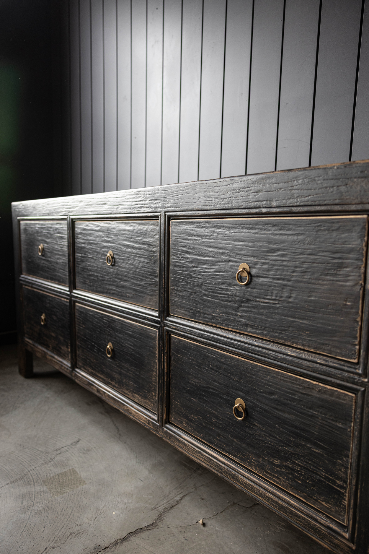 Ojai Elm Wood Elm Six Drawer Console | By Luxe B Co.