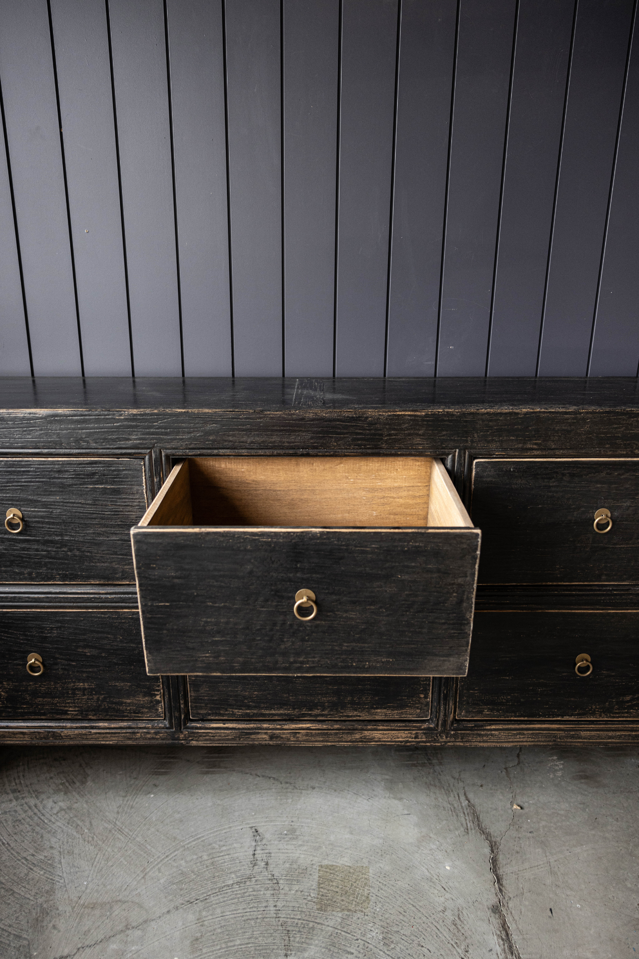 Ojai Elm Wood Elm Six Drawer Console | By Luxe B Co.