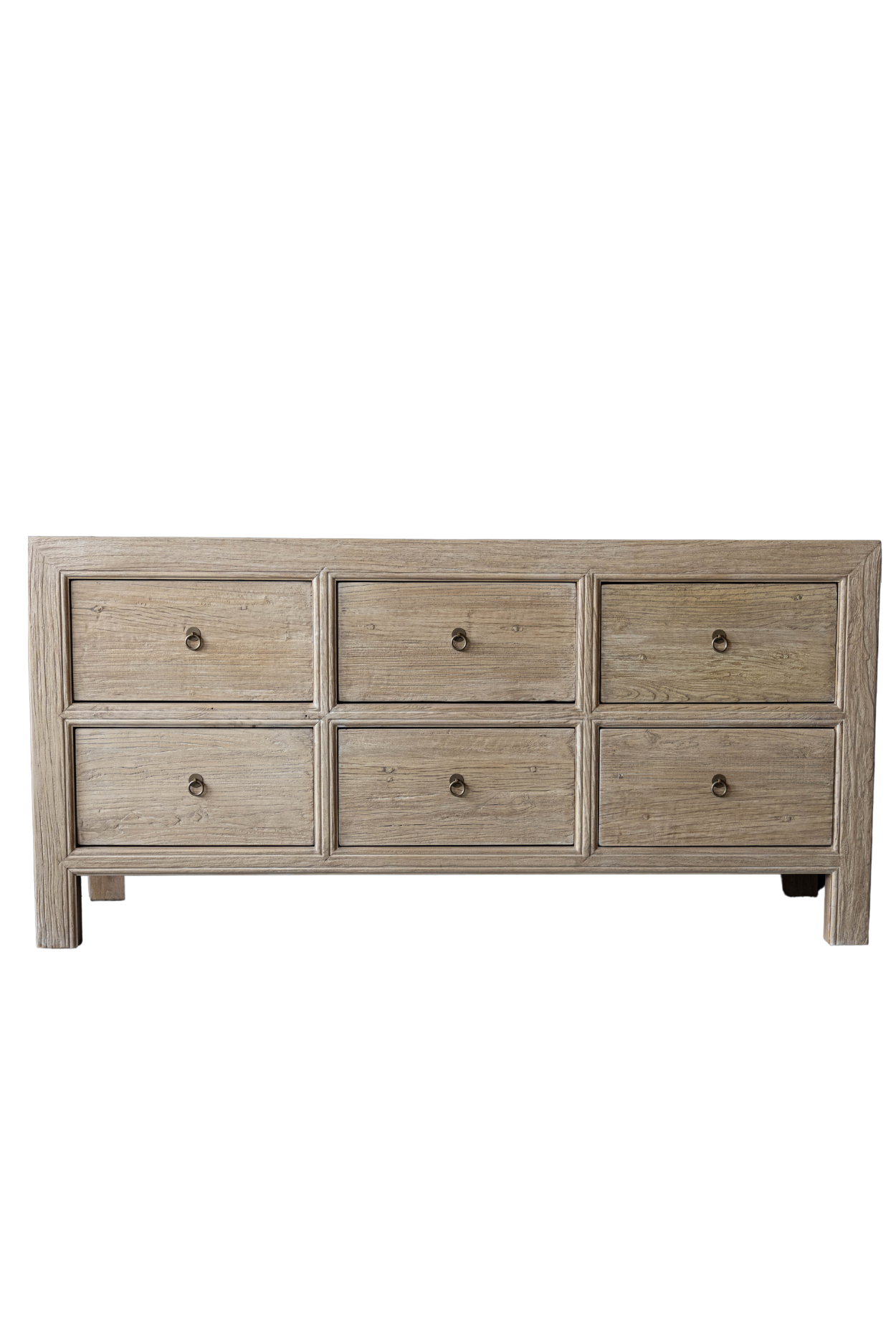 Ojai Elm Wood Elm Six Drawer Console | By Luxe B Co.