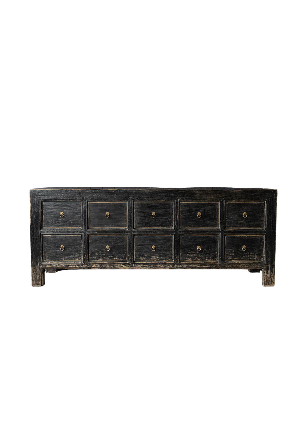 Ojai Reclaimed Elm Wood Ten Drawer Console | By Luxe B Co.