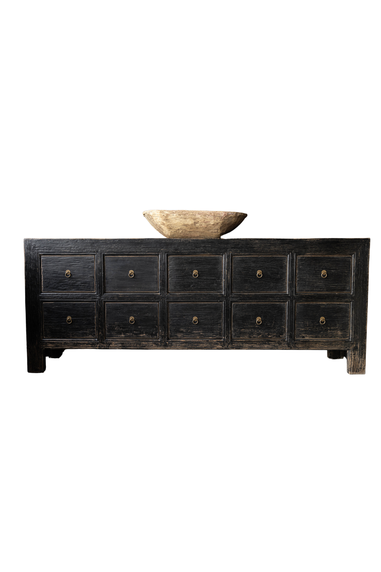 Ojai Reclaimed Elm Wood Ten Drawer Console | By Luxe B Co.