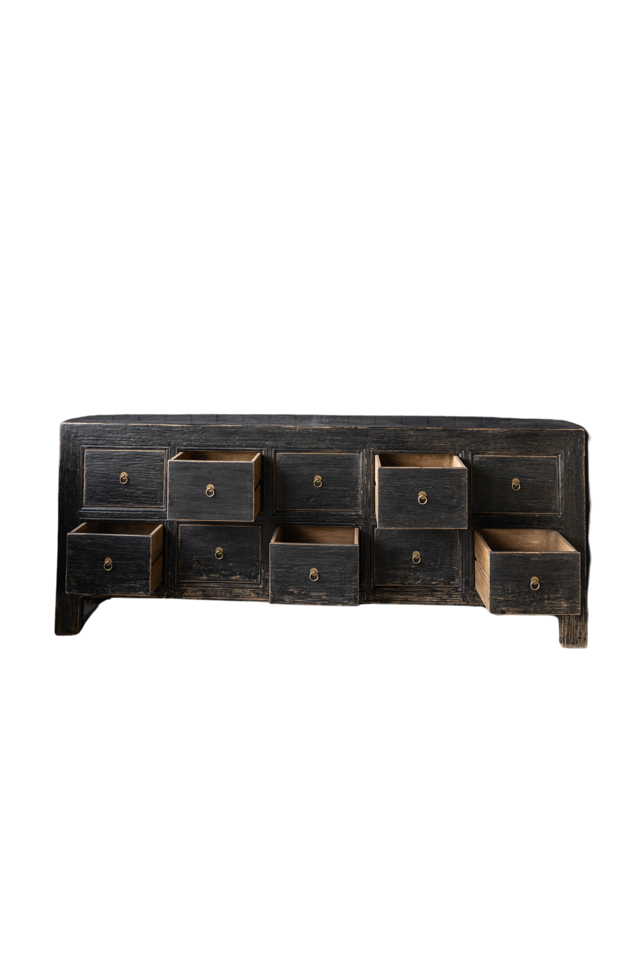 Ojai Reclaimed Elm Wood Ten Drawer Console | By Luxe B Co.