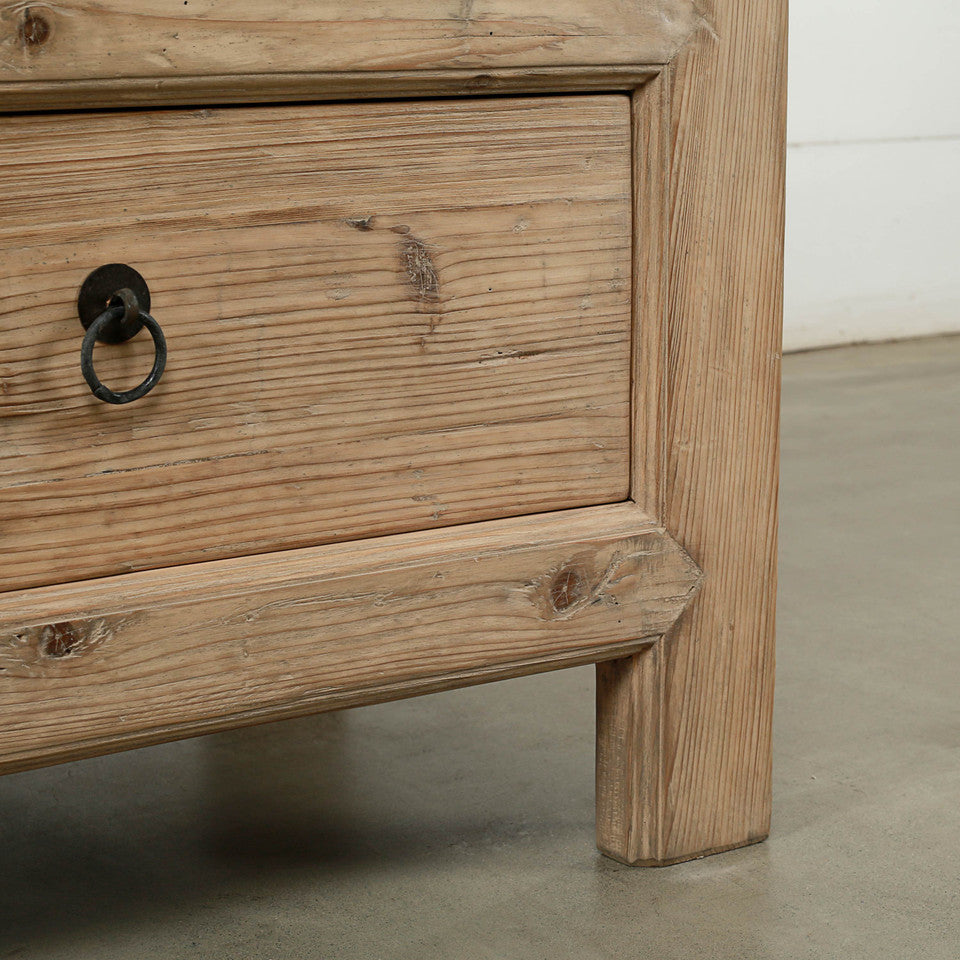 Ojai Reclaimed Elm Wood Elm Eight Tall Drawer Console | By Luxe B Co.