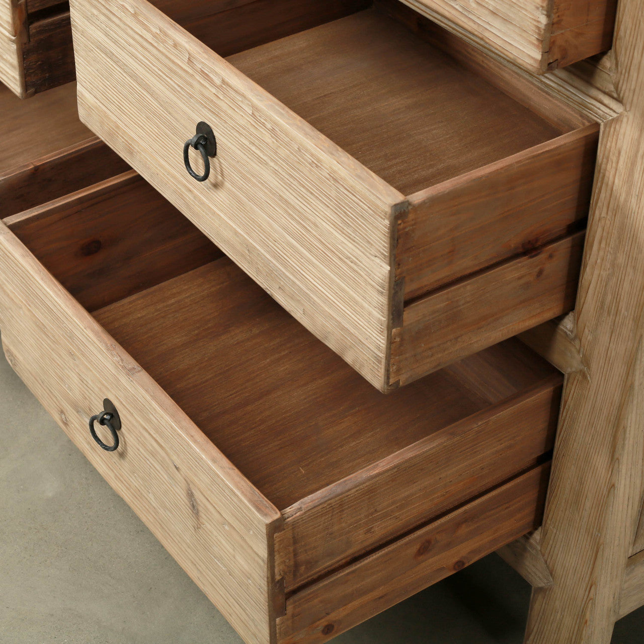 Ojai Reclaimed Elm Wood Elm Eight Tall Drawer Console | By Luxe B Co.