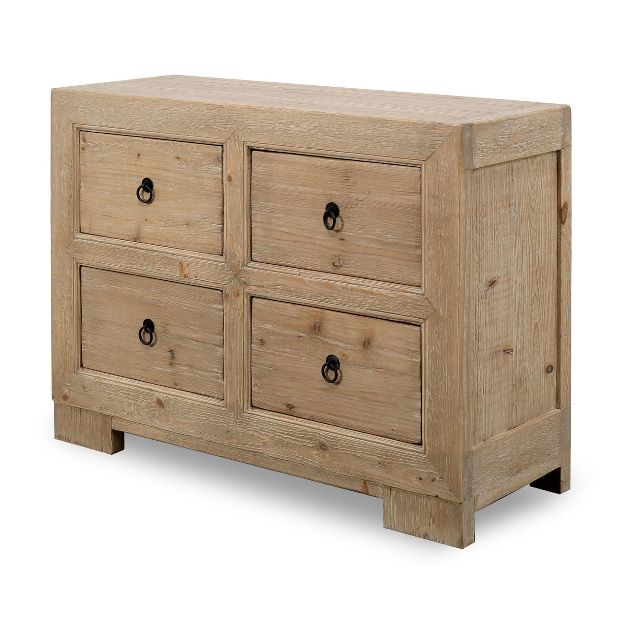 Ojai Reclaimed Elm Wood Elm Four Drawer Console | By Luxe B Co.