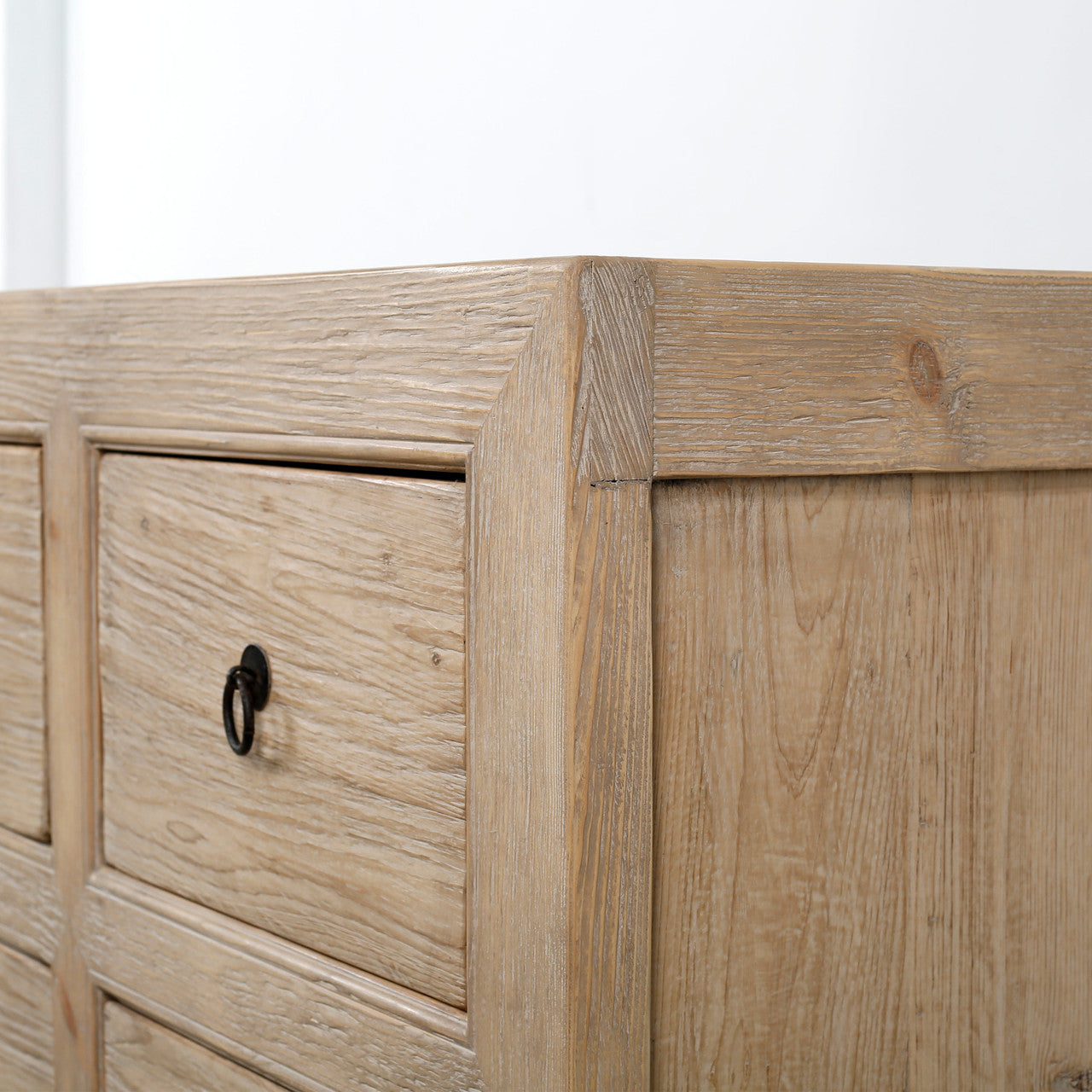 Ojai Reclaimed Elm Wood Elm Six Drawer Console | By Luxe B Co.