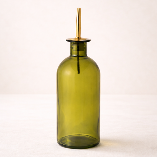 Olive Glass Oil Cruet | By Luxe B Co. 