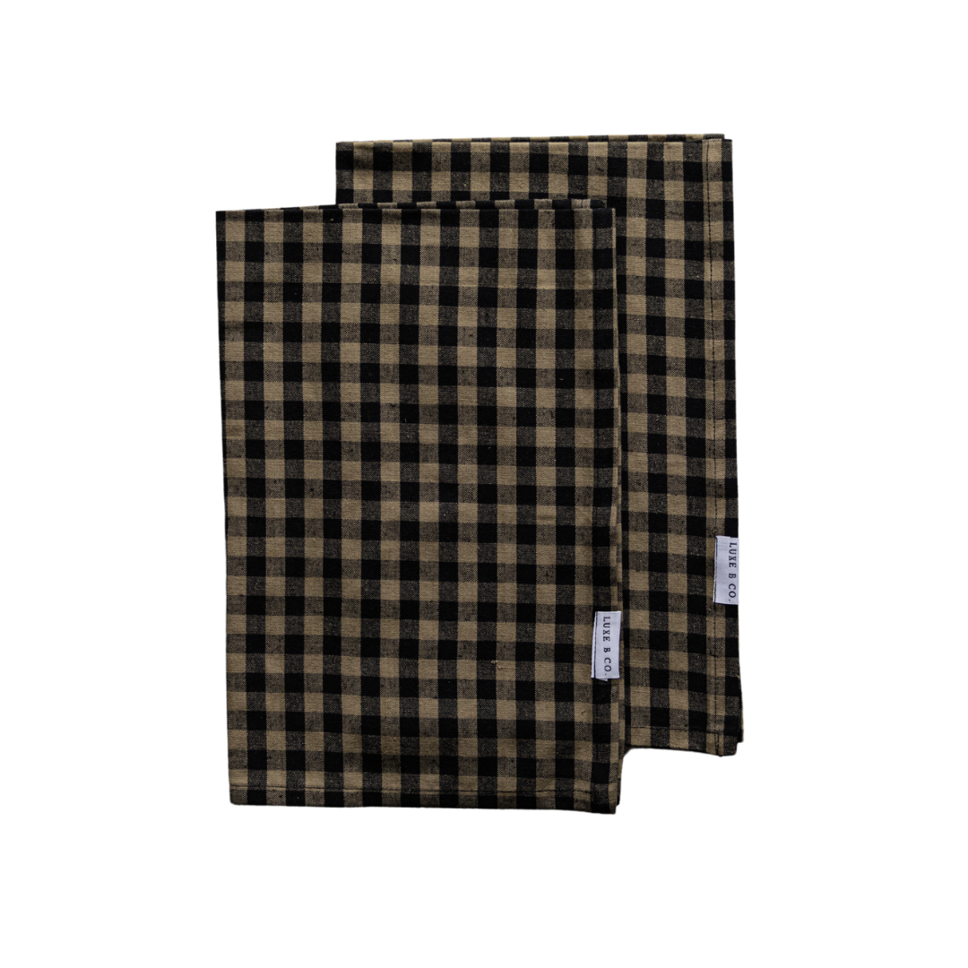 Olive Green Gingham Kitchen Dish Towel | By Luxe B Co.