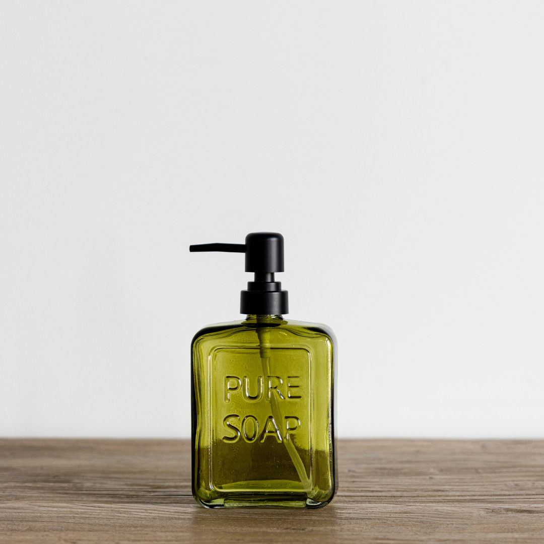 Olive Green Soap Dish Dispenser | By Luxe B Co.