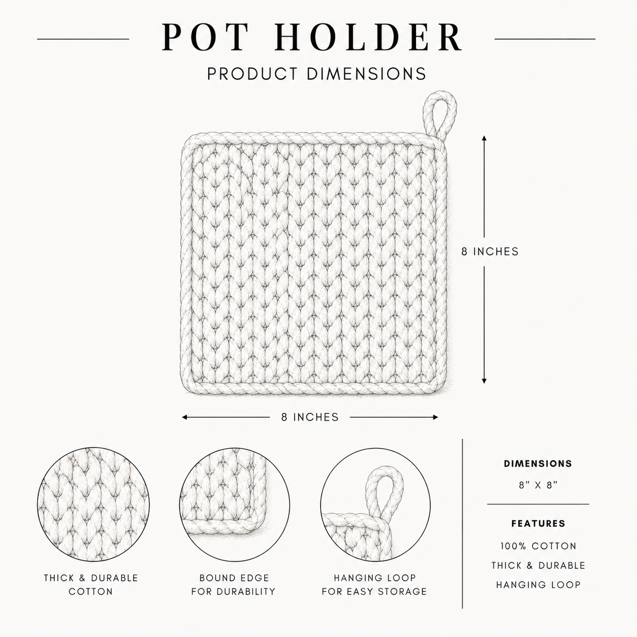 Olive Knitted Pot Holder By Luxe B Co. 
