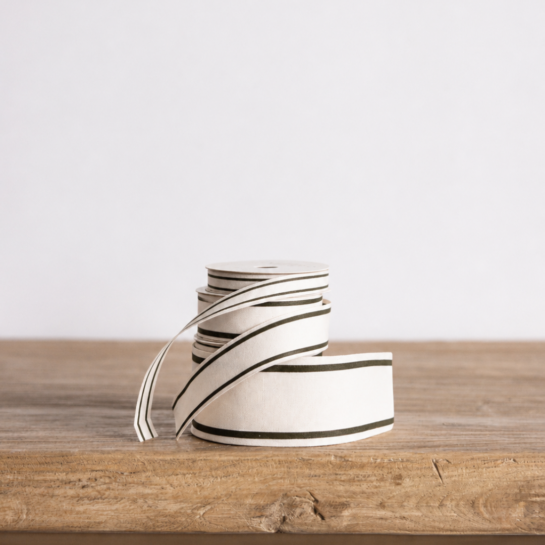Olive Stripe Woven Ribbon By Luxe B Co. 