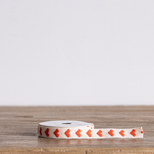 Orange Hearts Woven Ribbon | By Luxe B Co. 