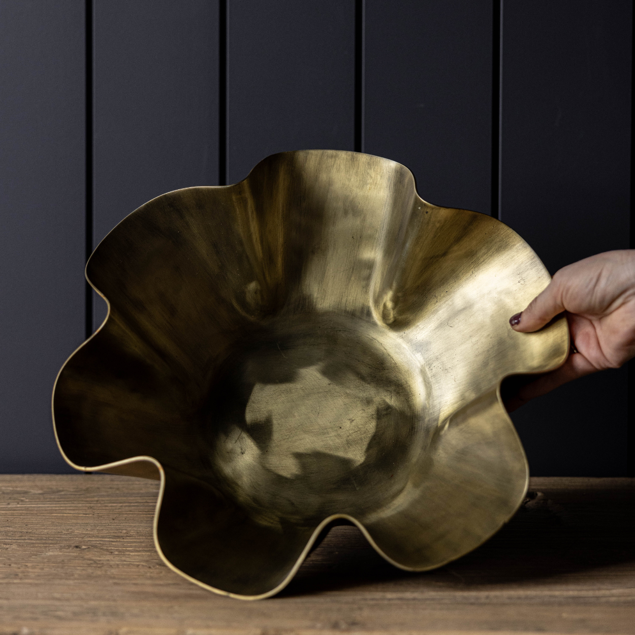 Oversized Aluminum Wavy Bowl | By Luxe B Co