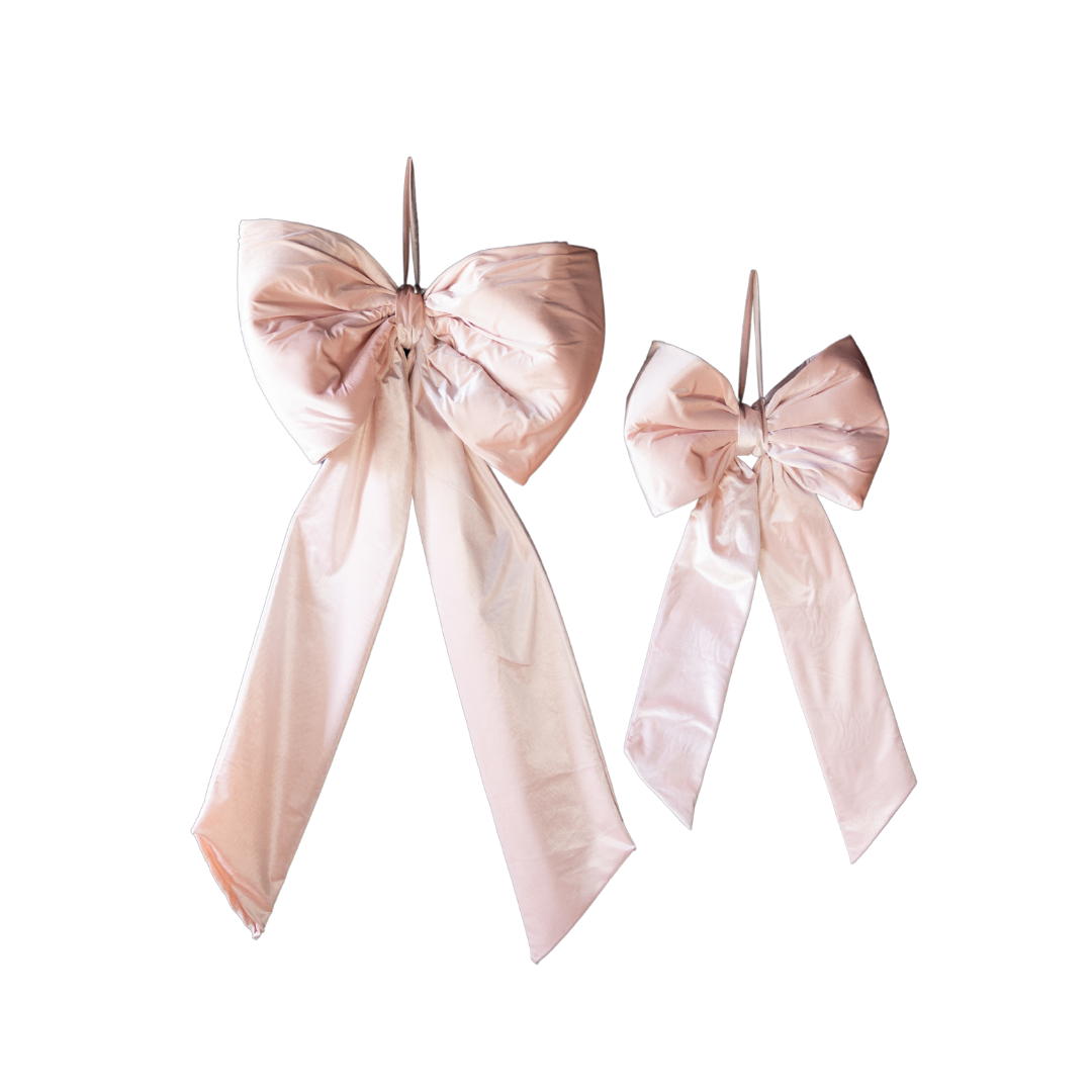 Oversized Light Pink Velvet Bow | By Luxe B Co. 