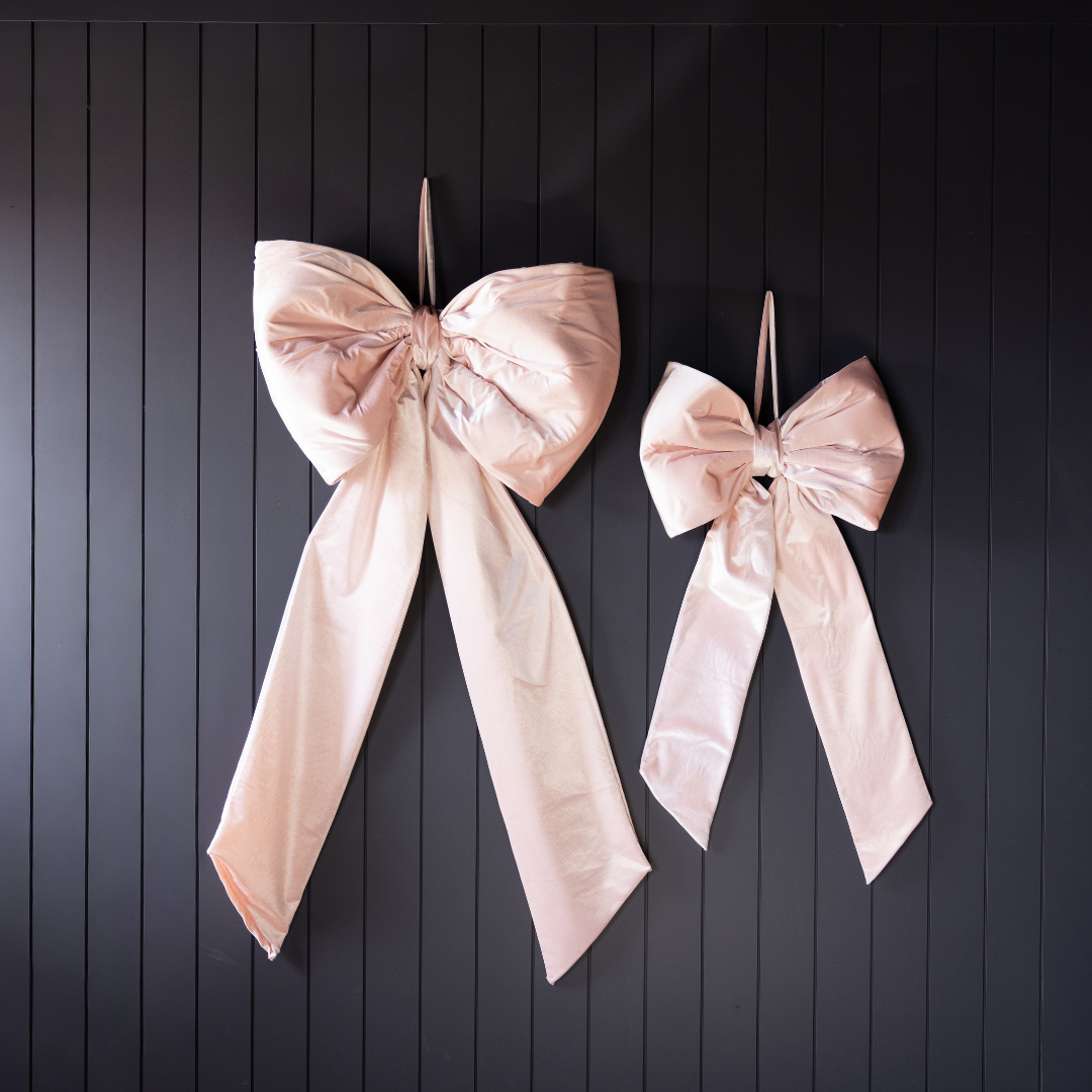 Oversized Light Pink Velvet Bow | By Luxe B Co.
